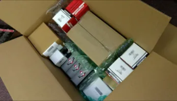 Parts packed in a box for shipping